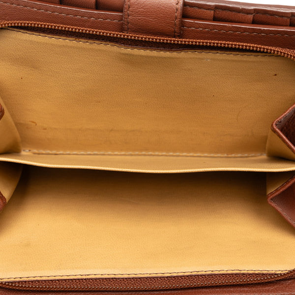 ボッテガヴェネタ イントレチャート 二つ折り 長財布 ブラウン レザー レディース BOTTEGAVENETA 【中古】