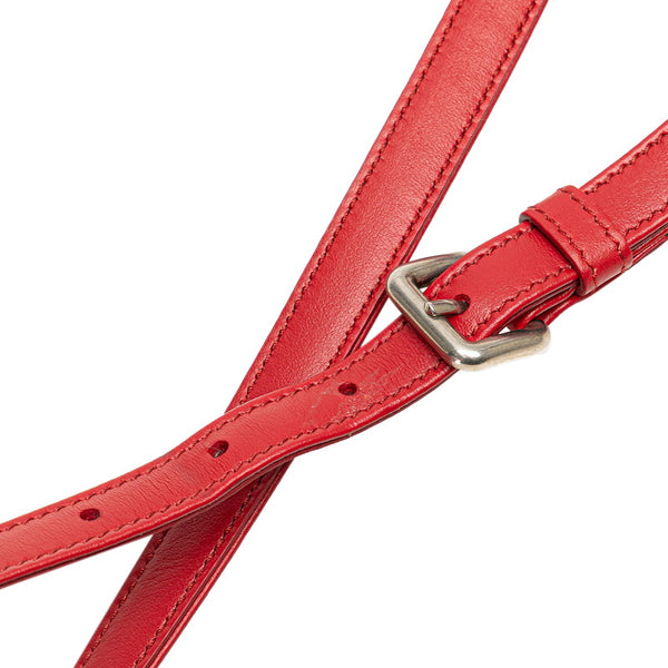 プラダ ダイアグラム ショルダーバッグ 1BH130 レッド レザー レディース PRADA 【中古】