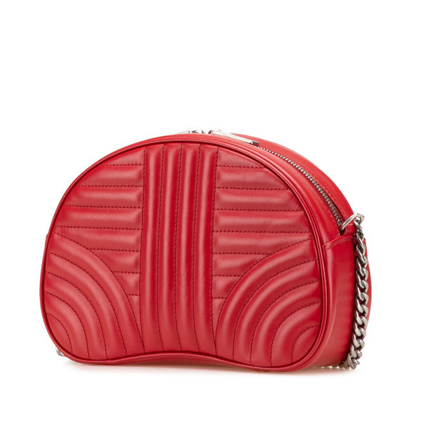 プラダ ダイアグラム ショルダーバッグ 1BH130 レッド レザー レディース PRADA 【中古】