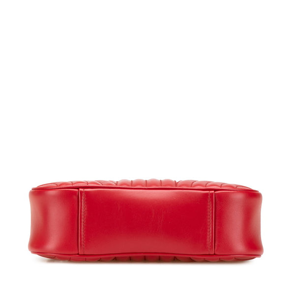 プラダ ダイアグラム ショルダーバッグ 1BH130 レッド レザー レディース PRADA 【中古】