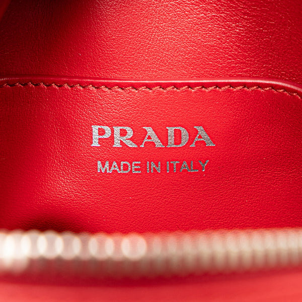 プラダ ダイアグラム ショルダーバッグ 1BH130 レッド レザー レディース PRADA 【中古】