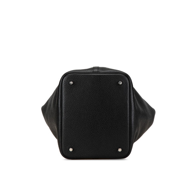 エルメス ピコタンロック エクラ MM ハンドバッグ ブラック ブラウン トリヨンクレマンス スイフト レディース HERMES 【中古】