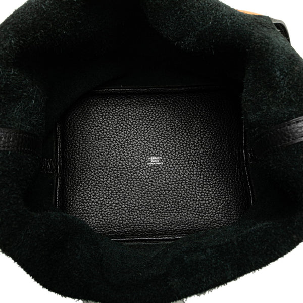 エルメス ピコタンロック エクラ MM ハンドバッグ ブラック ブラウン トリヨンクレマンス スイフト レディース HERMES 【中古】