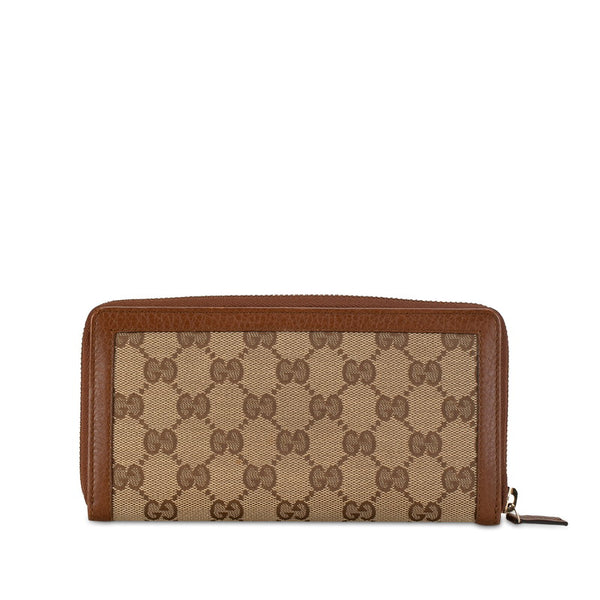 グッチ GGキャンバス バンブー タッセル ラウンドファスナー 長財布 269991 ブラウン ベージュ キャンバス レザー レディース GUCCI 【中古】