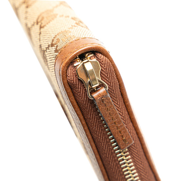 グッチ GGキャンバス バンブー タッセル ラウンドファスナー 長財布 269991 ブラウン ベージュ キャンバス レザー レディース GUCCI 【中古】