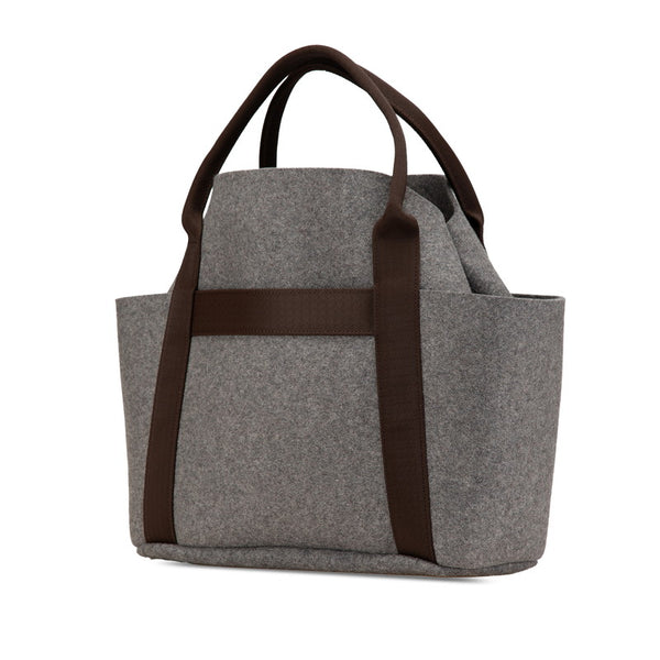 エルメス サックドパンサージュ グルーム ハンドバッグ ショルダーバッグ 2WAY グレー ブラウン キャンバス レディース HERMES 【中古】