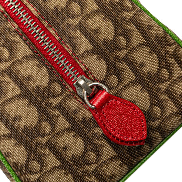 ディオール トロッター ラスタ ハンドバッグ ブラウン レッド PVC レザー レディース Dior 【中古】