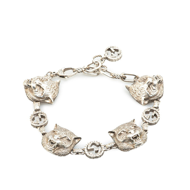 グッチ インターロッキングG タイガー ブレスレット SV925 シルバー レディース GUCCI 【中古】