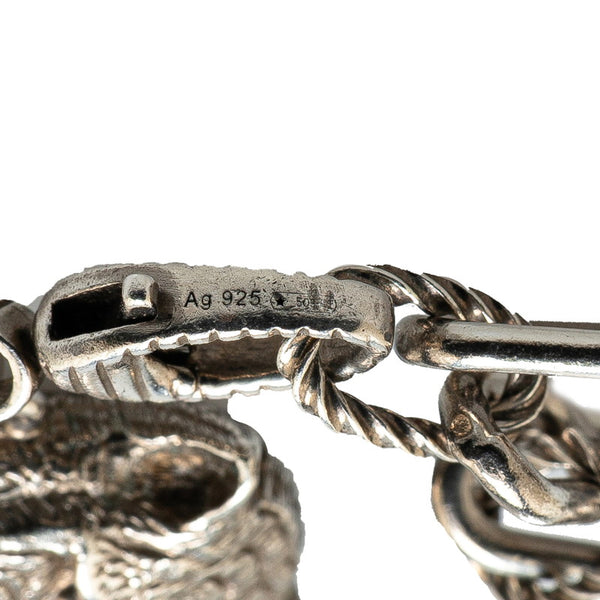 グッチ インターロッキングG タイガー ブレスレット SV925 シルバー レディース GUCCI 【中古】