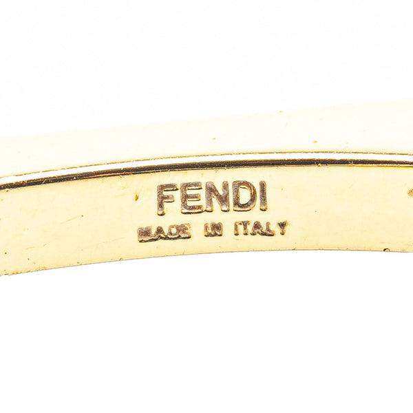 フェンディ FFロゴ バングル ゴールド シルバー メッキ メタル レディース FENDI 【中古】