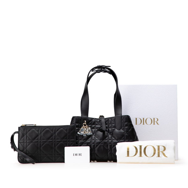ディオール マクロカナージュ トゥジュール スモール ハンドバッグ ブラック レザー レディース Dior 【中古】