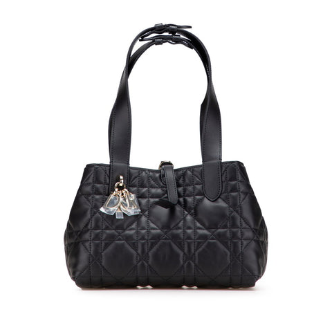 ディオール マクロカナージュ トゥジュール スモール ハンドバッグ ブラック レザー レディース Dior 【中古】