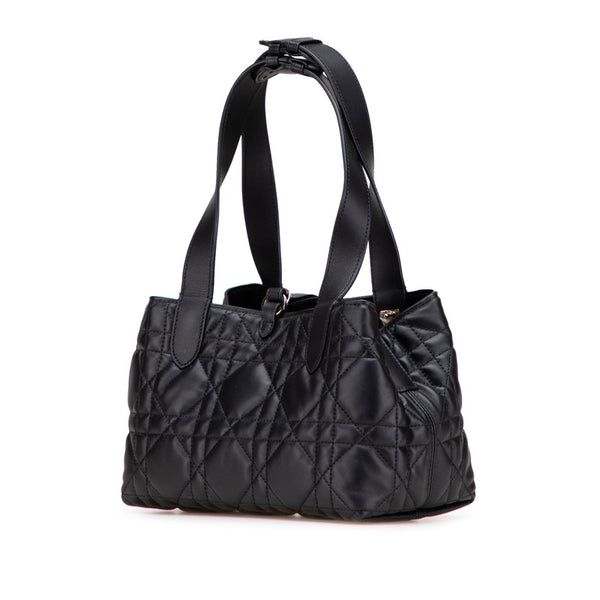 ディオール マクロカナージュ トゥジュール スモール ハンドバッグ ブラック レザー レディース Dior 【中古】