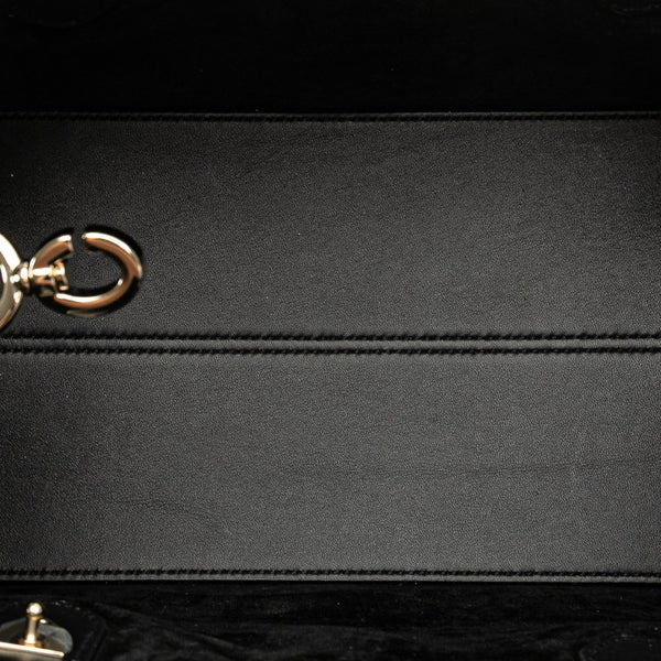 ディオール マクロカナージュ トゥジュール スモール ハンドバッグ ブラック レザー レディース Dior 【中古】