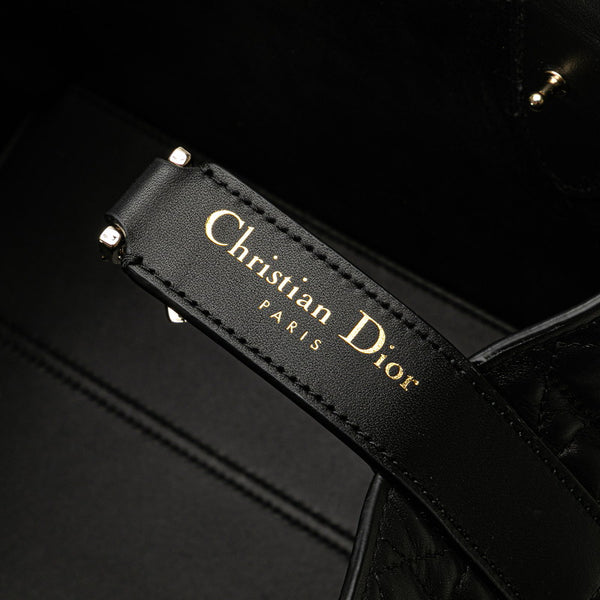 ディオール マクロカナージュ トゥジュール スモール ハンドバッグ ブラック レザー レディース Dior 【中古】