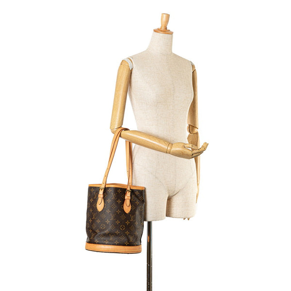 ルイ ヴィトン モノグラム バケットPM トートバッグ M42238 ブラウン PVC レザー レディース LOUIS VUITTON 【中古】