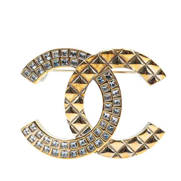 シャネル ココマーク スタッズ ブローチ ゴールド メッキ ラインストーン レディース CHANEL 【中古】