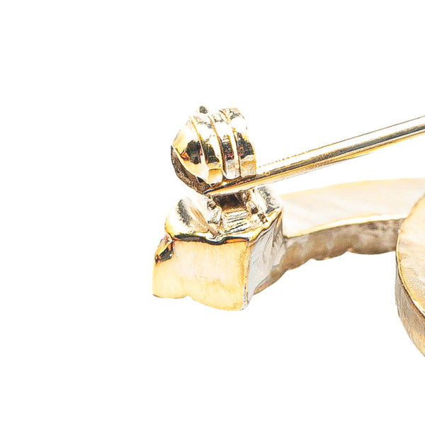 シャネル ココマーク スタッズ ブローチ ゴールド メッキ ラインストーン レディース CHANEL 【中古】