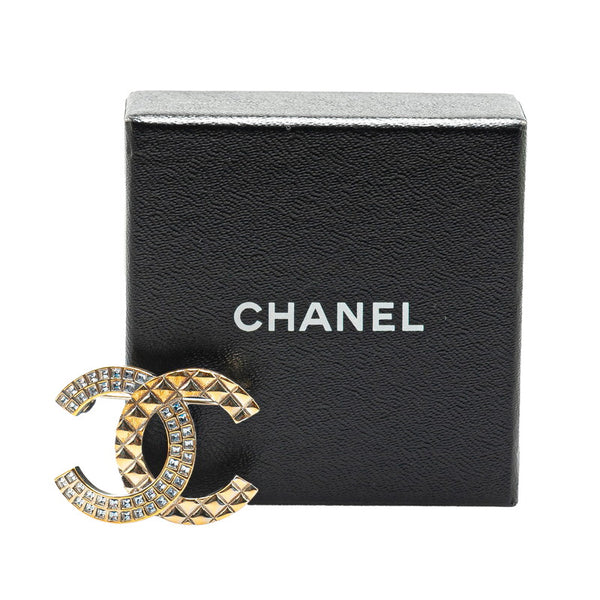 シャネル ココマーク スタッズ ブローチ ゴールド メッキ ラインストーン レディース CHANEL 【中古】