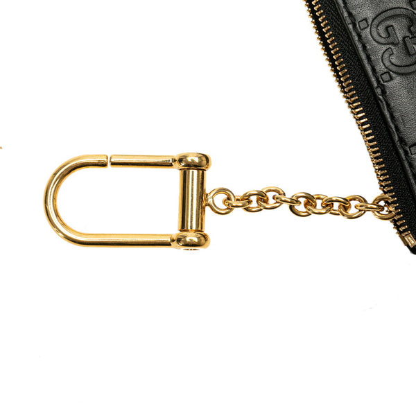 グッチ グッチシマ シグネチャー コインケース 小銭入れ 447964 ブラック レザー レディース GUCCI 【中古】