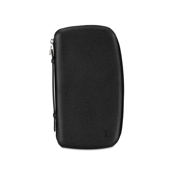 ルイ ヴィトン タイガ オーガナイザー アトール ラウンドファスナー 長財布 M30652 ブラック レザー メンズ LOUIS VUITTON 【中古】