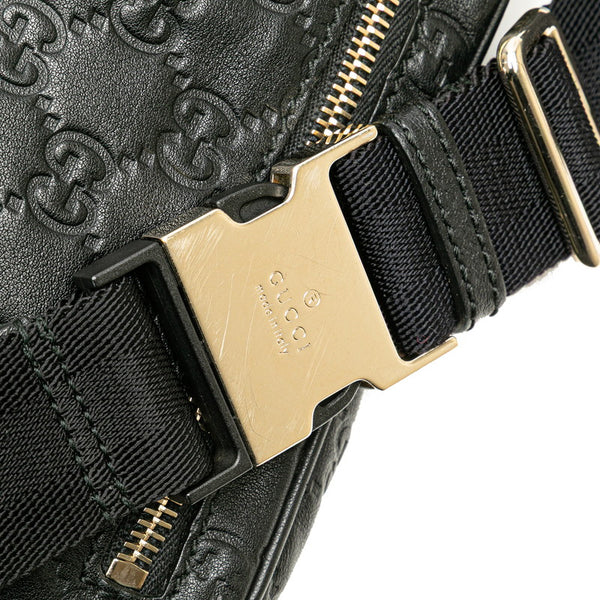 グッチ グッチシマ ボディバッグ ウエストバッグ 246417 ブラック レザー レディース GUCCI 【中古】