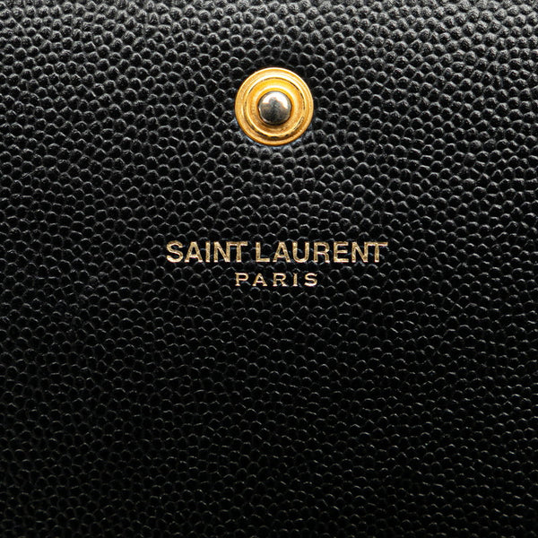 サンローラン スターモノグラム 斜め掛け チェーンショルダーウォレットバッグ 447933 ブラック レザー レディース SAINT LAURENT 【中古】