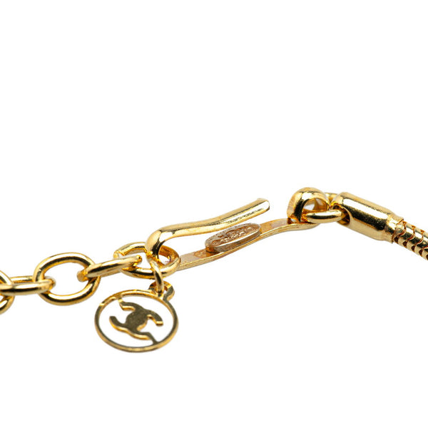 シャネル ココマーク ボール スタッズ ネックレス ゴールド ベージュ メッキ レディース CHANEL 【中古】