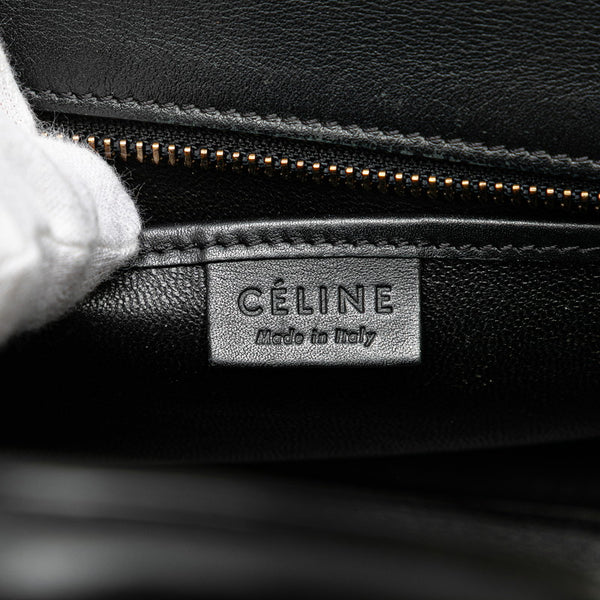 セリーヌ ラゲージ ナノショッパー ハンドバッグ ショルダーバッグ 2WAY ブラック レザー レディース CELINE 【中古】