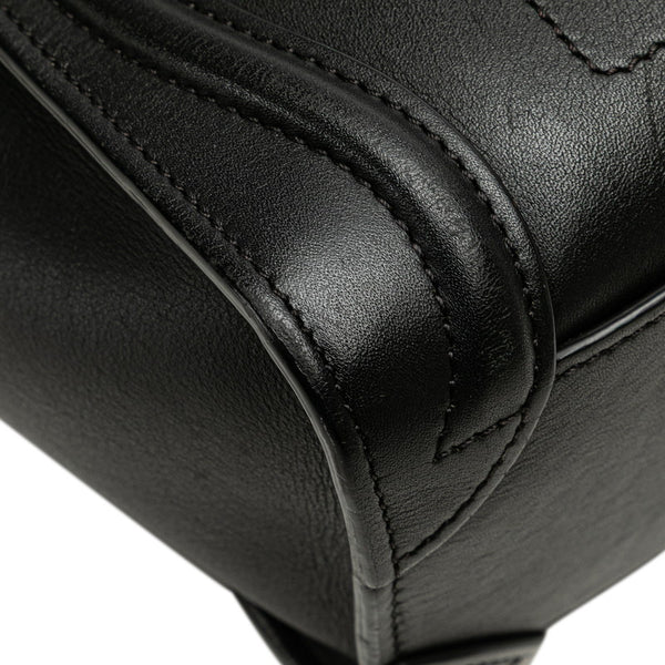 セリーヌ ラゲージ ナノショッパー ハンドバッグ ショルダーバッグ 2WAY ブラック レザー レディース CELINE 【中古】