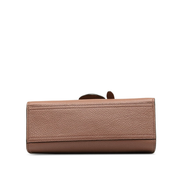 グッチ GGマーモント トップハンドルバッグ ハンドバッグ 442622 ピンクベージュ レザー レディース GUCCI 【中古】