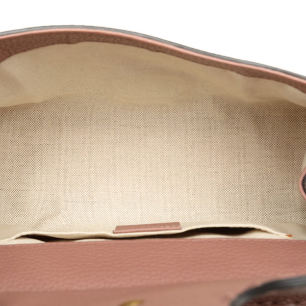 グッチ GGマーモント トップハンドルバッグ ハンドバッグ 442622 ピンクベージュ レザー レディース GUCCI 【中古】