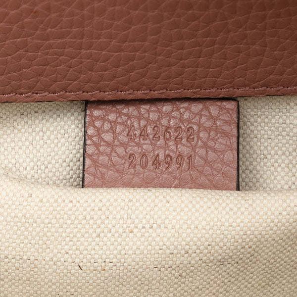 グッチ GGマーモント トップハンドルバッグ ハンドバッグ 442622 ピンクベージュ レザー レディース GUCCI 【中古】