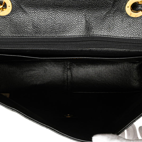 シャネル マドモアゼル ココマーク チェーン ショルダーバッグ ハンドバッグ ブラック キャビアスキン レディース CHANEL 【中古】