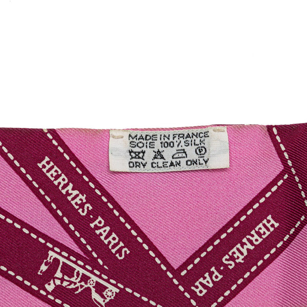 エルメス ツイリー BOLDUC スカーフ ピンク シルク レディース HERMES 【中古】