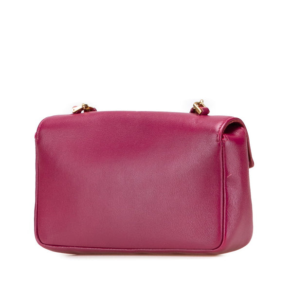 フェンディ ミニバケット チェーン ショルダーバッグ 8M0315 パープル レザー レディース FENDI 【中古】