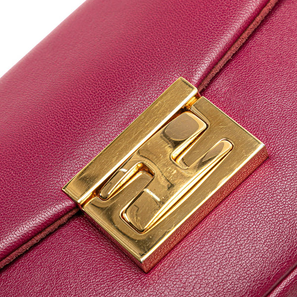 フェンディ ミニバケット チェーン ショルダーバッグ 8M0315 パープル レザー レディース FENDI 【中古】