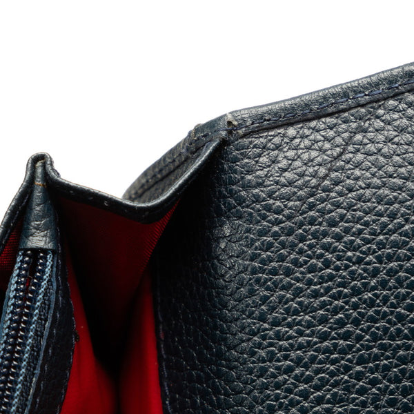 セリーヌ サークル ロゴ 長財布 ブラック レザー レディース CELINE 【中古】