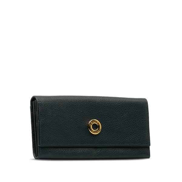セリーヌ サークル ロゴ 長財布 ブラック レザー レディース CELINE 【中古】