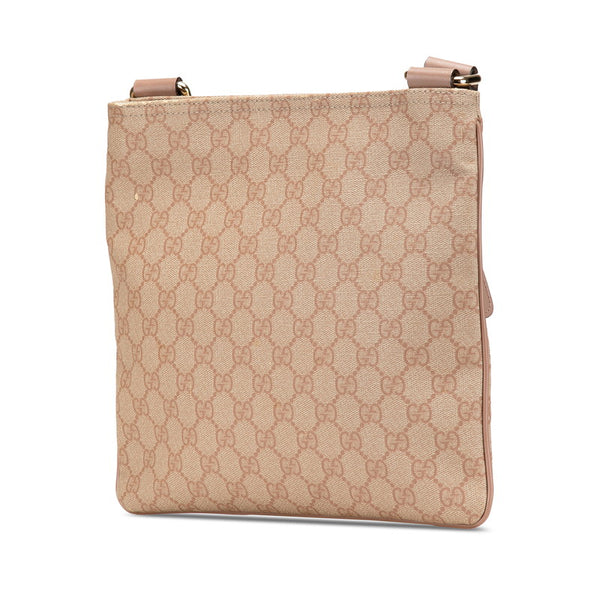 グッチ GGスプリーム 斜め掛け ショルダーバッグ 295257 ピンク ベージュ PVC レザー レディース GUCCI 【中古】