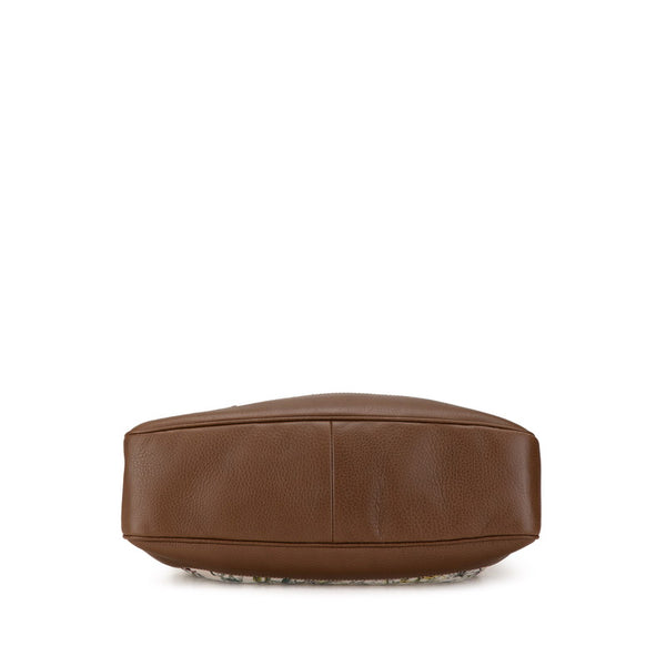 グッチ バンブー フローラ ダイアナ花 ハンドバッグ ショルダーバッグ 2WAY 282315 ホワイト ブラウン キャンバス レザー レディース GUCCI 【中古】