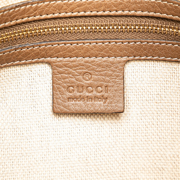 グッチ バンブー フローラ ダイアナ花 ハンドバッグ ショルダーバッグ 2WAY 282315 ホワイト ブラウン キャンバス レザー レディース GUCCI 【中古】