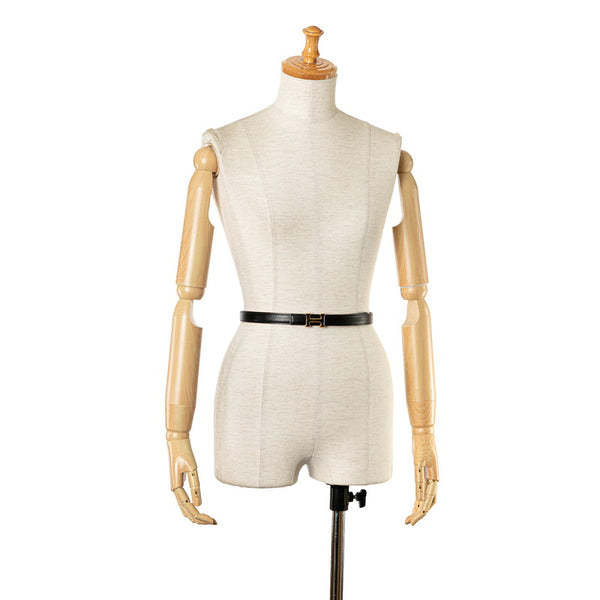 エルメス ミニコンスタンス Hベルト リバーシブル ベルト サイズ：70 ブラック ブラウン レザー レディース HERMES 【中古】