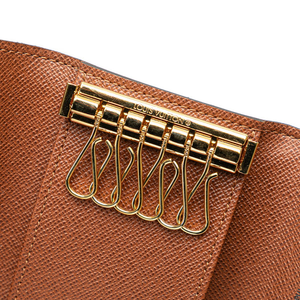 ルイ ヴィトン モノグラム ミュルティクレ6 キーケース M60701 ブラウン フューシャ PVC レザー レディース LOUIS VUITTON 【中古】