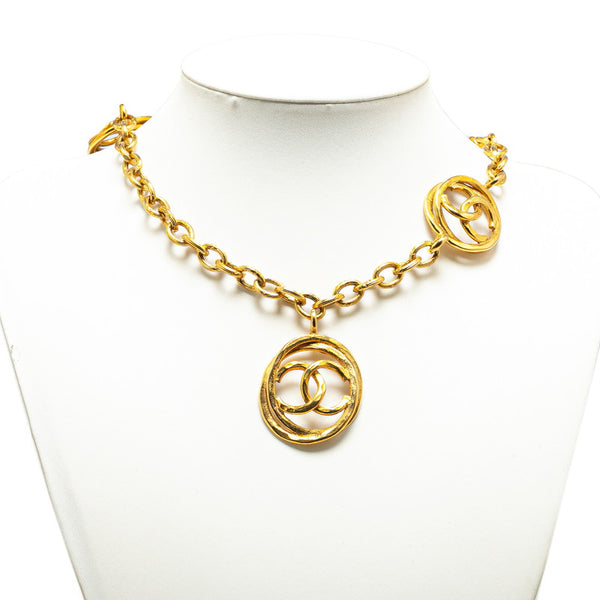 シャネル ヴィンテージ ココマーク ネックレス ゴールド メッキ レディース CHANEL 【中古】
