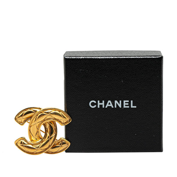 シャネル マトラッセ ココマーク ブローチ ゴールド メッキ レディース CHANEL 【中古】