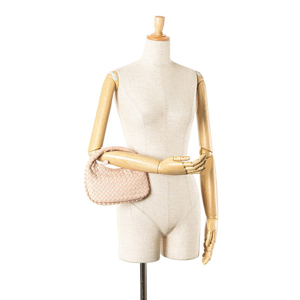 ボッテガヴェネタ イントレチャート ミニ ハンドバッグ 189227 ベージュ レザー レディース BOTTEGAVENETA 【中古】
