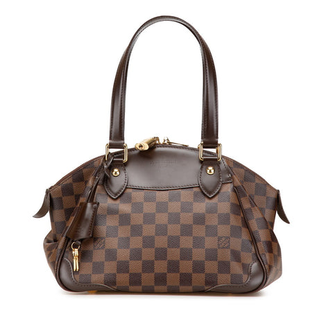 ルイ ヴィトン ダミエ ヴェローナPM ハンドバッグ N41117 ブラウン PVC レザー レディース LOUIS VUITTON 【中古】