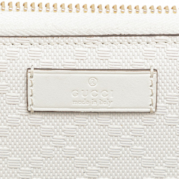 グッチ ディアマンテ ラウンドファスナー 長財布 354487 ホワイト PVC レザー レディース GUCCI 【中古】