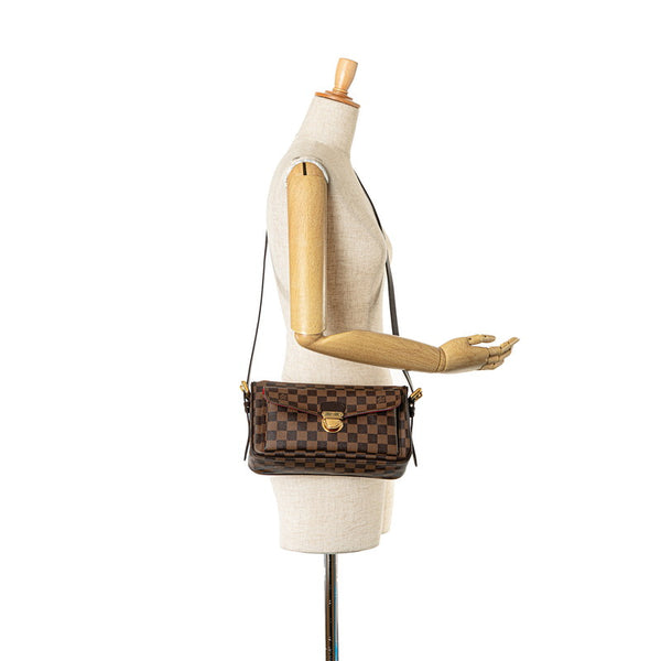 ルイ ヴィトン ダミエ ラヴェッロGM 斜め掛け ショルダーバッグ N60006 ブラウン PVC レザー レディース LOUIS VUITTON 【中古】